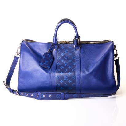 Louis Vuitton, Pacific Blue Taigarama Keepall Bandouli&egrave;re 50 Bag