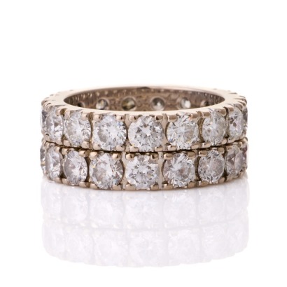 18ct White Gold, Set of Matching Diamond Eternity Bands, 6.80cts Total