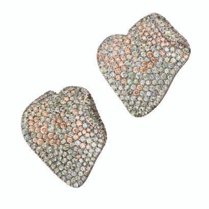 18ct White Gold, 11.50ct Sapphire / 3.00ct Diamond Earrings