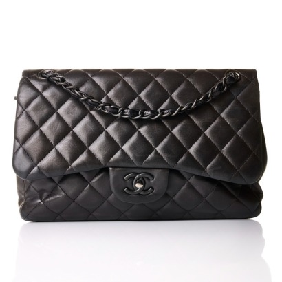 Chanel, So Black Lambskin Jumbo Classic Double Flap Bag