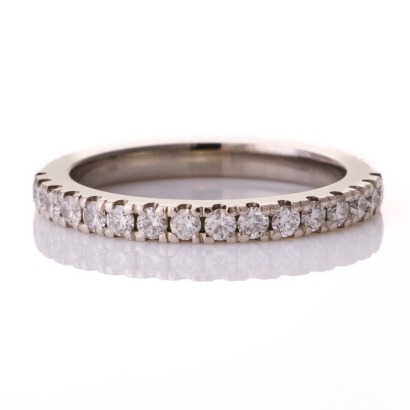 Platinum, 0.11ct Diamond Set Wedding Band