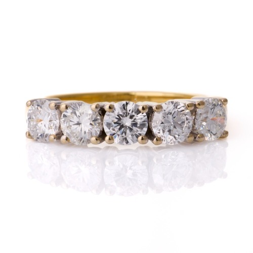 18ct Yellow / White Gold, 2.05ct Diamond Five Stone Ring