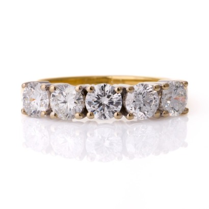 18ct Yellow / White Gold, 2.05ct Diamond Five Stone Ring