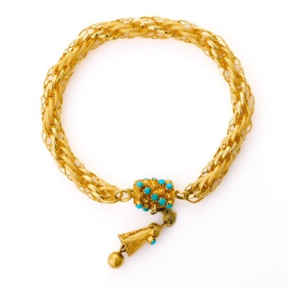 20ct Yellow Gold, Turquoise / Gold Bracelet