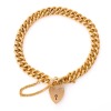 22ct Yellow Gold, Solid Curb Bracelet with Flat Padlock