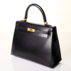 Herm&egrave;s, Black Box Leather Kelly 25 - 2