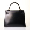 Herm&egrave;s, Black Box Leather Kelly 25 - 4