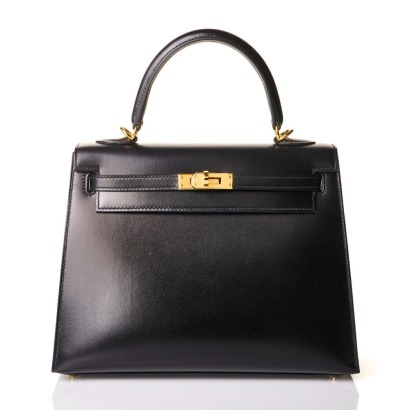 Herm&egrave;s, Black Box Leather Kelly 25