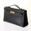 Herm&egrave;s, Black Swift Kelly Pochette Bag - 2