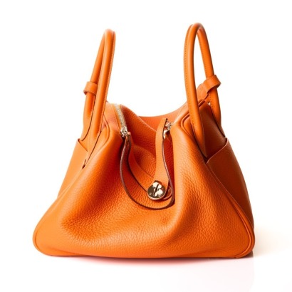 Herm&egrave;s, Orange Clemence Lindy Bag 30