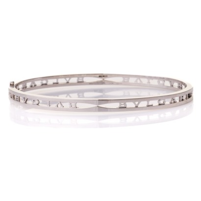 18ct White Gold, BVLGARI B Zero1 Oval Bangle, Size L