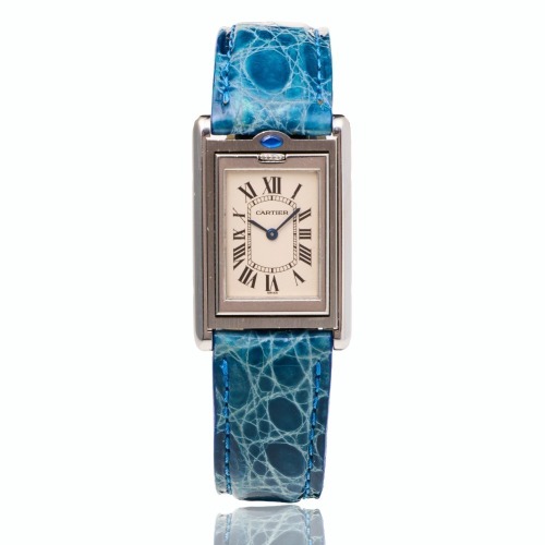Stainless Steel, Cartier Tank Basculante Wristwatch, circa early 2000's