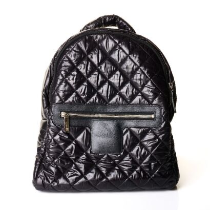 Chanel, Black Quilted Coco Cocoon Backpack by Karl Lagerfeld