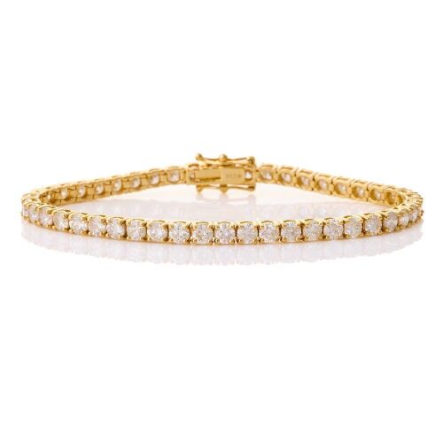 18ct Yellow Gold, 6.82ct Diamond Tennis Bracelet