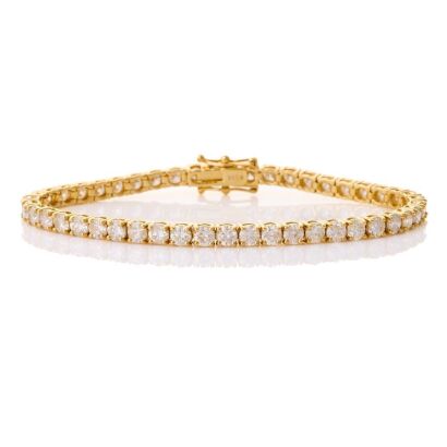 18ct Yellow Gold, 6.82ct Diamond Tennis Bracelet