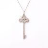 Tiffany & Co, Platinum, Fleur de Lis 0.41ct Diamond Key on 45cm Cable Link Chain, circa 2015