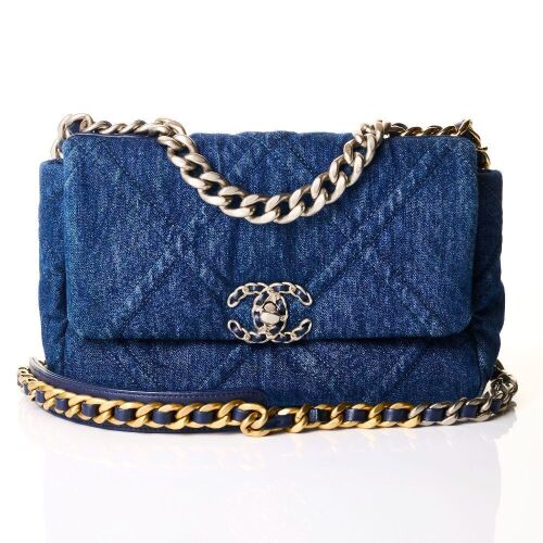 Chanel, Denim 19 Flap Bag, Size M