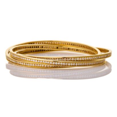 Cartier, Vintage, 18ct Yellow Gold, 7.26ct Diamond Trinity Bangle, circa 1980's