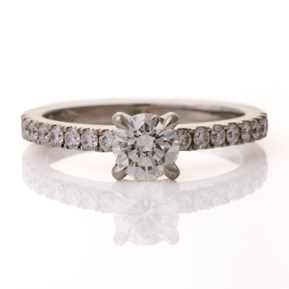 Platinum, Naveya & Sloane, Modern, 0.60ct Diamond / 0.41ct Diamond Ring, GIA certified