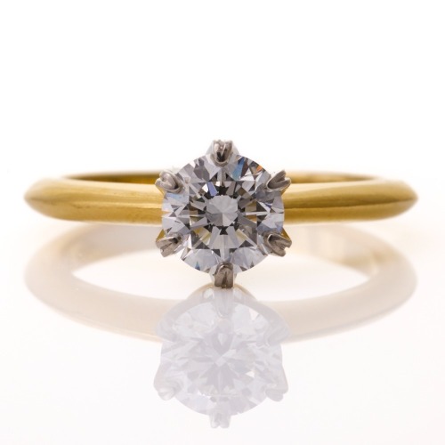 Naveya & Sloane, Platinum / 18ct Yellow Gold, 0.70ct Diamond Solitaire Ring, GIA certified