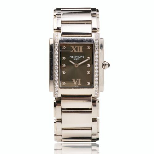 Stainless Steel, Patek Philippe Twenty~4 Ladies Quartz Wristwatch, circa 2004