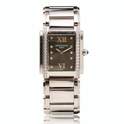 Stainless Steel, Patek Philippe Twenty~4 Ladies Quartz Wristwatch, circa 2004