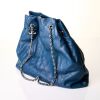 Chanel, Navy Teal Leather Matelass&egrave; Tote Bag - 2