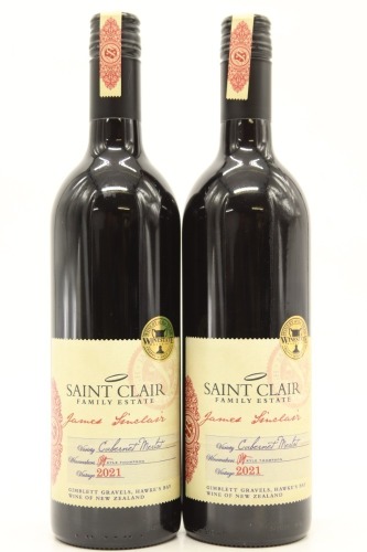 (2) 2021 Saint Clair James Sinclair Cabernet - Merlot, Gimblett Gravels