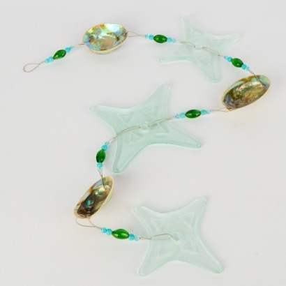A Casted Glass and Paua Wind Chime