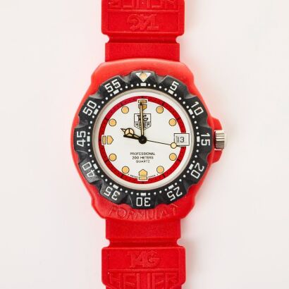 Fiberglass Resin, TAG Heuer Formula 1 Series 1 Quartz Marlboro-McLaren Team Wristwatch in Red, Black / White Colourway