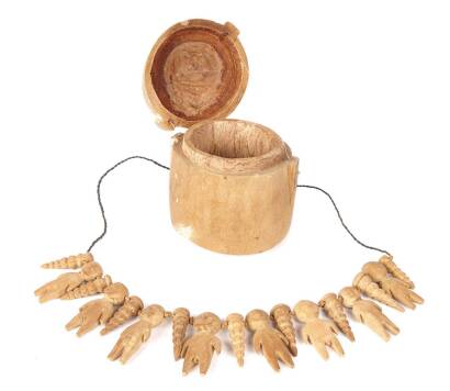 Tonga Figurative Necklace and Wooden Box