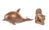 Solomon Islands Carved Wooden Nuzu Nuzu and Wooden Dolphin