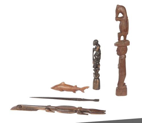 Five Wooden Trobiand DS Carvings
