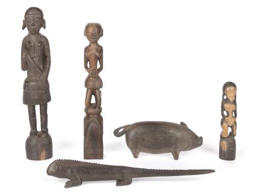 Five Wooden Trobiand DS Carvings