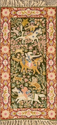 A Hand-Embroidered Kashmiri Rug
