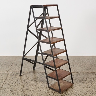 A Vintage Ladder Folding Shelf