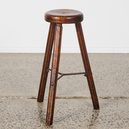 An Antique Factory Stool