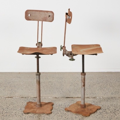 A Pair of Industrial Machinist Stools