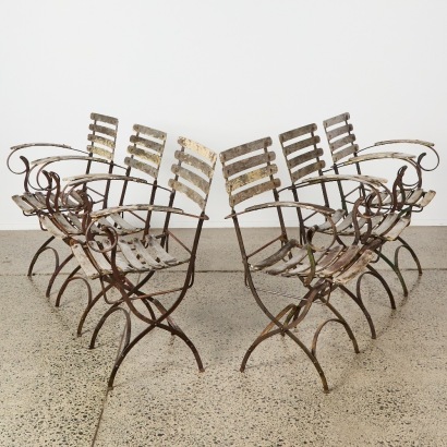 A Set of Six French Folding Outdoor Chairs