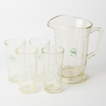 A Vintage HANZ Glass Jug and Cups
