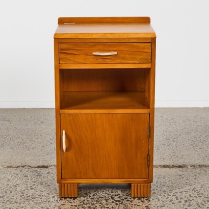 An Art Deco Rimu Bedside Cabinet