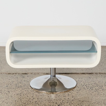 A Modernist Style Side Table With Glass Shelf