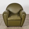 A Poltrona Frau 'Vanity Fair' Olive Leather Armchair - 2