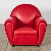 A Poltrona Frau 'Vanity Fair' Crimson Leather Armchair