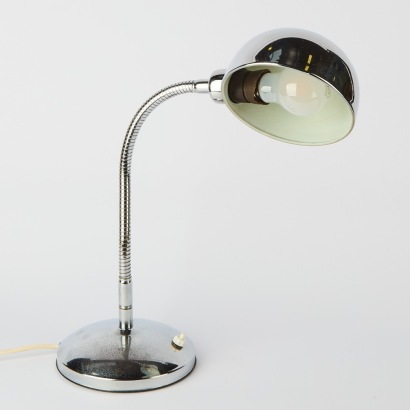 A Space Age Chrome Gooseneck Lamp