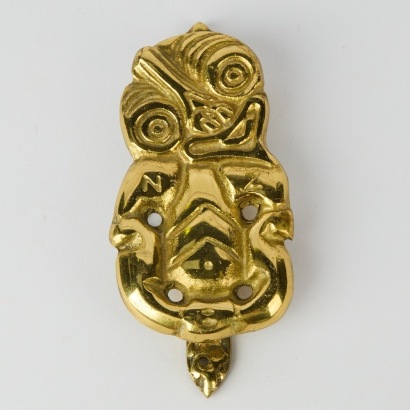 A Vintage Brass Hei Tiki Door Knocker