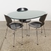 An Arne Jacobsen 100-Year Anniversary Set with Three Ant Chairs and One Egg Table by Fritz Hansen