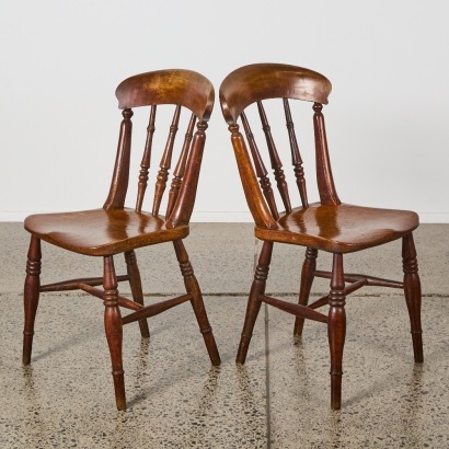 A Pair Antique Elmwood Chairs