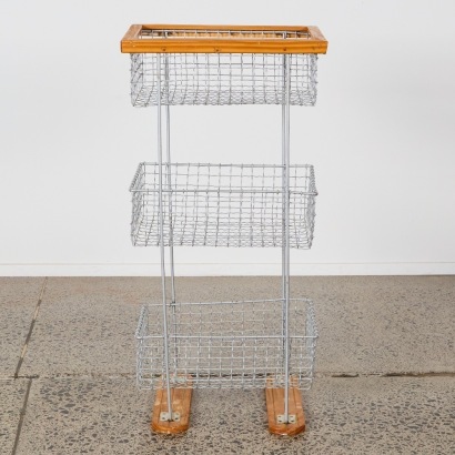 A 3 Tier Wire Basket Storage Rack