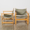 A Pair of Mid-Century European Beech And Canvas Safari Chairs By Ikea - 2